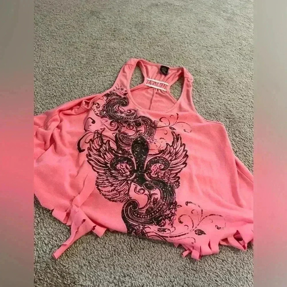 Couture Pink Women’s Tank Top With Fringe size Small - Picture 6 of 6